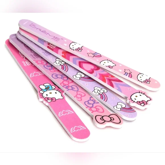 Hello Kitty The Crème Shop Nail Files Set Of 5 Salon Quality Pink Purple Gift - Picture 3 of 5